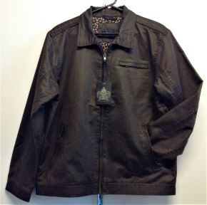 Berlin Mens Zip-Up Jacket in Expresso with Paisley Lining