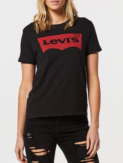 Ladies' Levi's The Perfect Tee Mineral BLACK BATWING T-Shirt