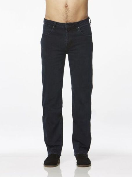 Men's Wrangler Straight Stretch Denim Jeans BLUE/BLACK