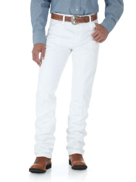 Men's Wrangler Original Cowboy Cut Heavyweight Denim Jeans WHITE 36" Leg Length