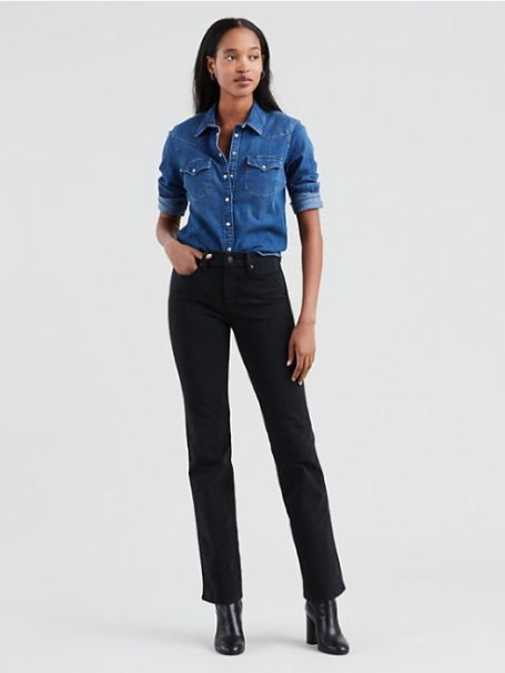 Ladies' Levi's 314 Shaping Straight Denim Jeans 4x Stretch ULTRA BLACK