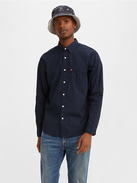Men's Levi's Long Sleeve Classic One-Pocket Button-up Collar Shirt DIZYDOT NIGHTWATCH