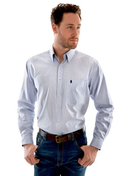 Men's Thomas Cook 'Albury Check' 2 Pocket Long Sleeve Shirt 100% Cotton
