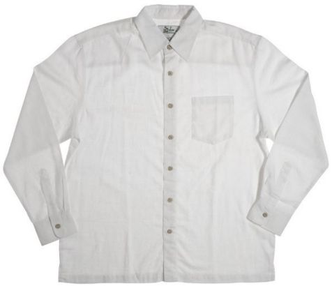 Mens Bamboo Fibre Long Sleeve Shirts: White