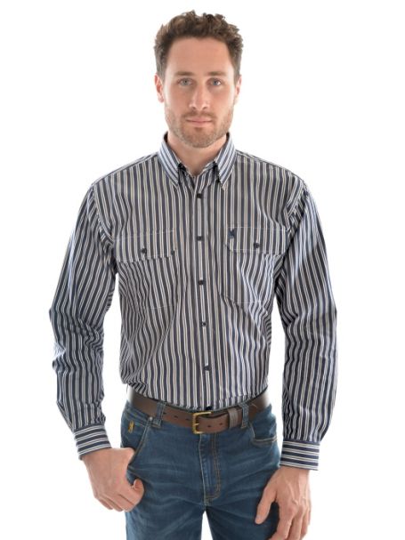 Men's Thomas Cook 'Batandra' 2 Pocket Long Sleeve Shirt 100% Cotton