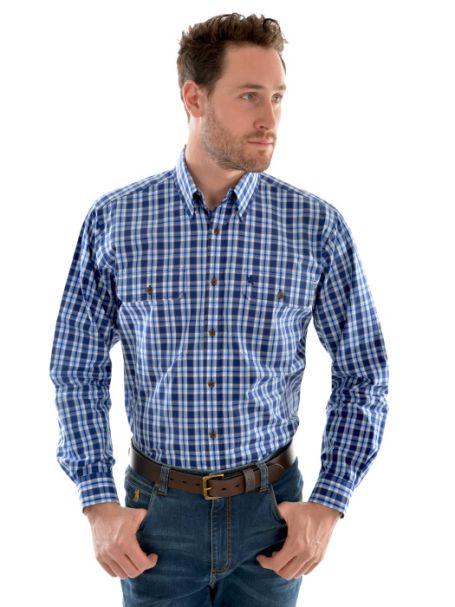 Men's Thomas Cook 'Cullen Check' 2 Pocket Long Sleeve Shirt 100% Cotton