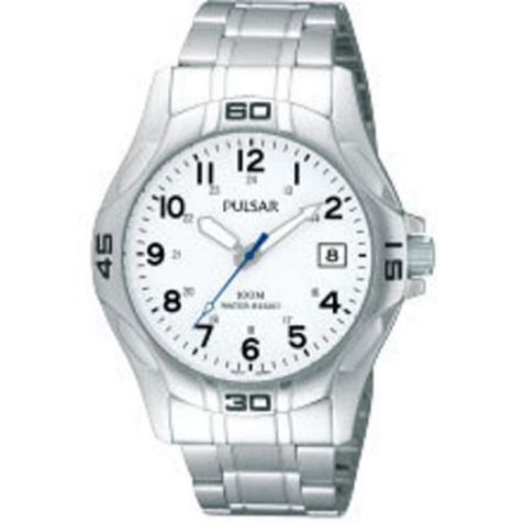 Pulsar "The Workman's Watch" White Face Stainless Steel Bracelet - PXHA49X 
