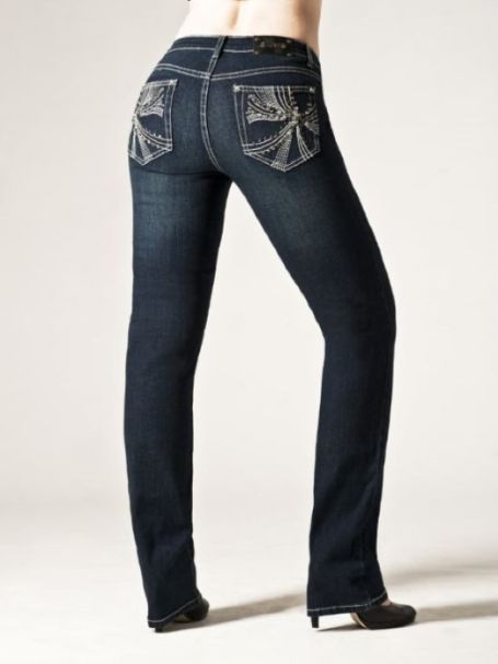 Ladies' Tru Luxe Shanghai Mid-Rise Straight Leg Jeans MIDNIGHT WASH