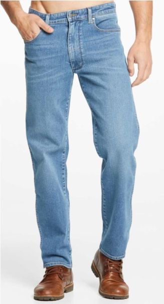 Men's Wrangler Classic Slim Straight Denim Jeans in Washed Stone 34” InLeg