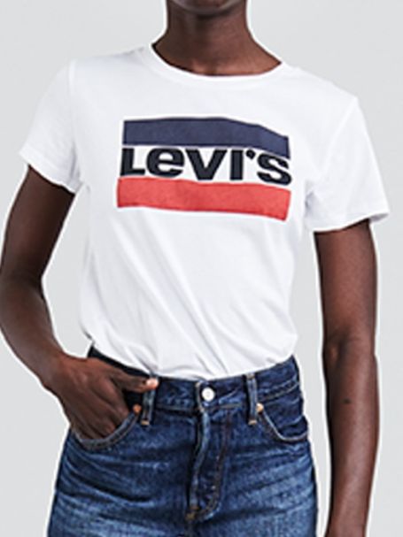 Ladies' Levi's The Perfect Tee Sportswear Logo White