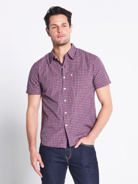 Men's Levi's Short Sleeve One-Pocket Collar Shirt AURA ORANGE
