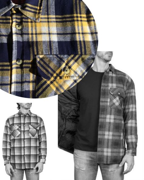 Adventureline Men's Quilted Flannelette Shirt - Yolk Check