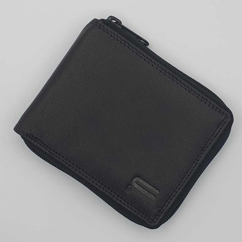 Futura Men’s RFID Zip-Up Wallet with ID Window - Black