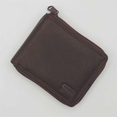 Futura Men’s RFID Zip-up Wallet With ID Window - Brown
