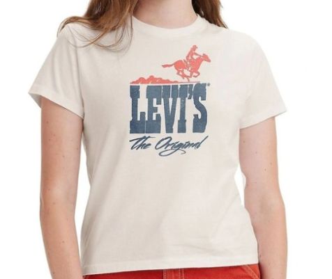Ladies Levi's Graphic Tee Original Cowboy in Egret