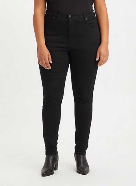 Levi's Ladies Mile High Super Skinny Jeans (Plus Size) in Black Celestial - 29" InLeg