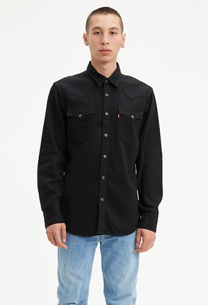 Men's Levi's Barstow Standard Fit Western Shirt in Black