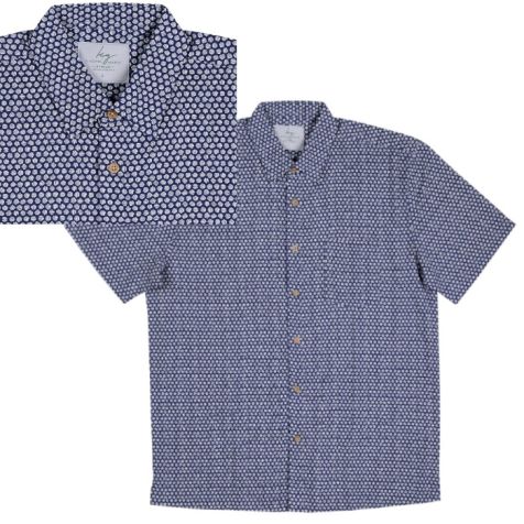 Men's Bamboo Fibre Short Sleeve Shirt: Cotton Balls