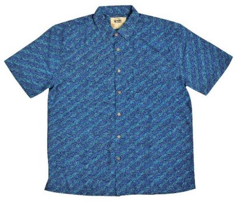 Men's Bamboo Short Sleeve Shirt - "Dreaming Range"- Water Dream