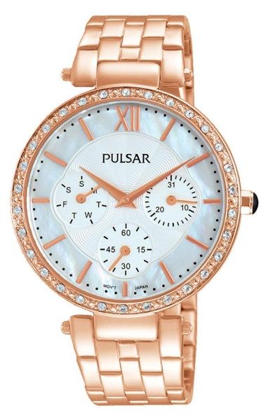 Pulsar Ladies Dress Watch - PP6214X - Stainless Steel Rose Gold Bracelet with Swarovski Crystal Elements