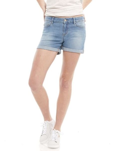 Riders By Lee Ladies Mid-Thigh Denim Jean Shorts in Cascade Blue