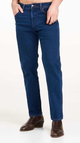 Men's Wrangler Classic Slim Straight Denim Jeans in Double Rinse 34” InLeg